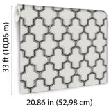 Veer Decor Geometric Silk White Wallpaper 8387-AG1