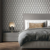 Veer Decor Geometric Silk White Wallpaper 8387-AG1