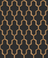 Veer Decor Geometric Silk Black Wallpaper 8387-AG2