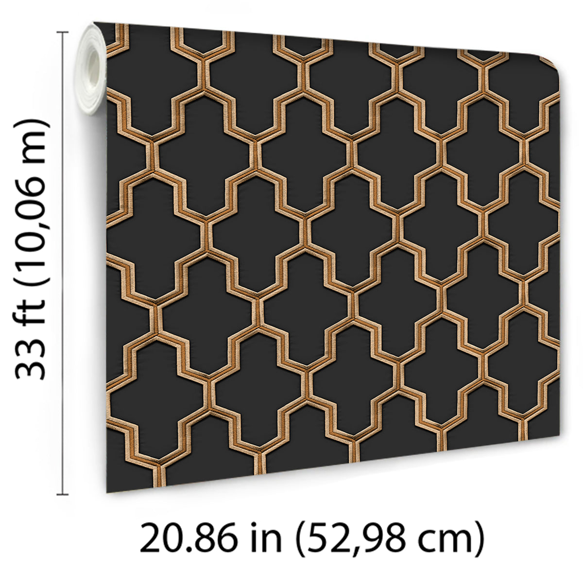 Veer Decor Geometric Silk Black Wallpaper 8387-AG2
