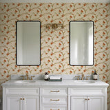 Veer Decor Flower Trail Tapestry Orange Wallpaper 8387-AI1
