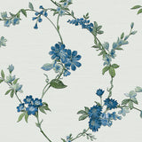 Veer Decor Flower Trail Tapestry Blue Wallpaper 8387-AI2