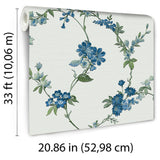 Veer Decor Flower Trail Tapestry Blue Wallpaper 8387-AI2