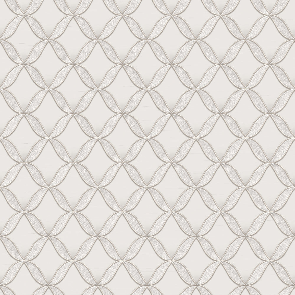 Veer Decor Geometric Trellis Silver Wallpaper 8387-AJ1