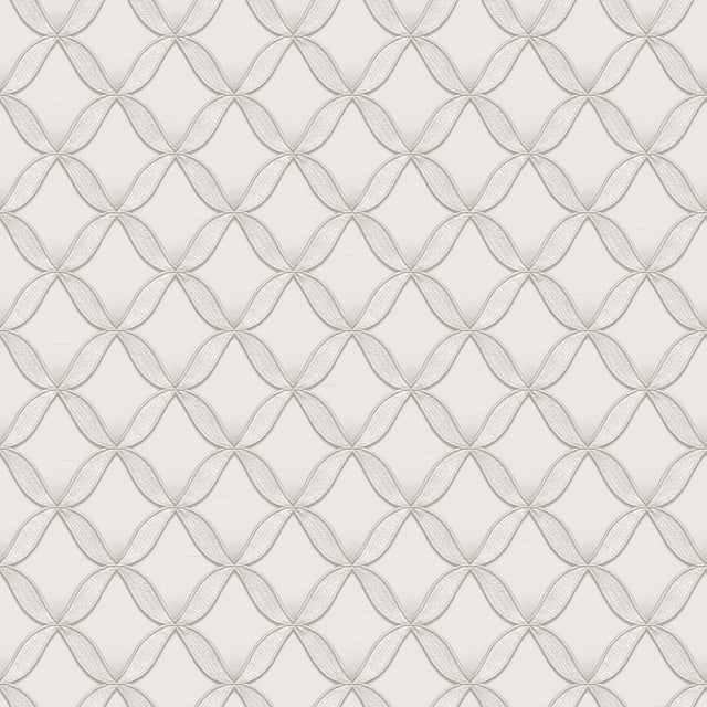 Veer Decor Geometric Trellis Silver Wallpaper 8387-AJ1