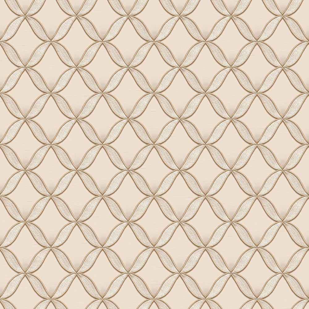 Veer Decor Geometric Trellis Gold Wallpaper 8387-AJ2