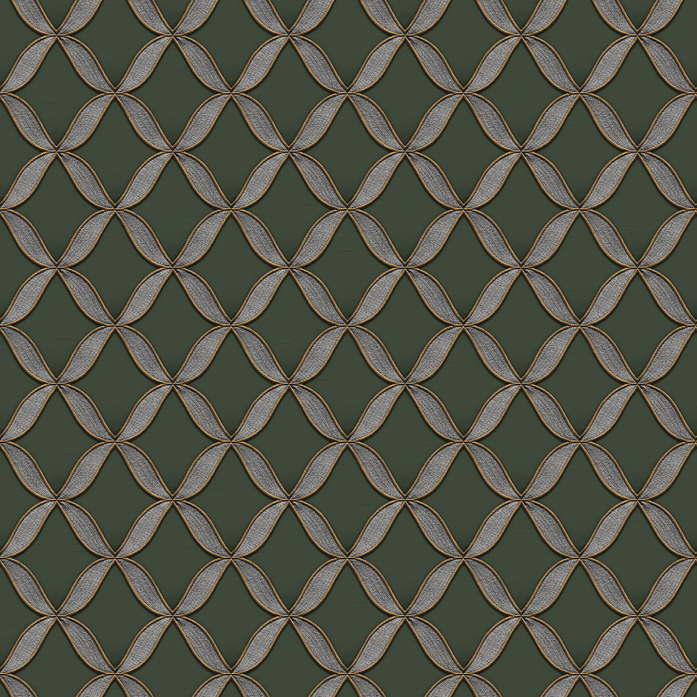 Veer Decor Geometric Trellis Green Wallpaper 8387-AJ3