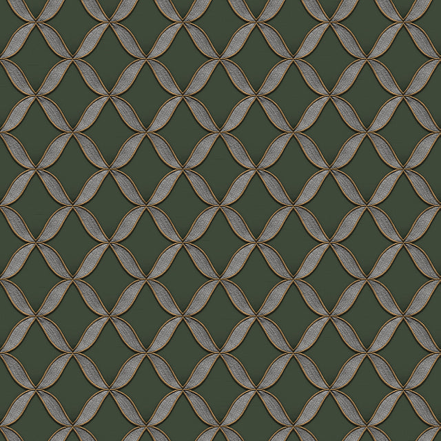 Veer Decor Geometric Trellis Green Wallpaper 8387-AJ3