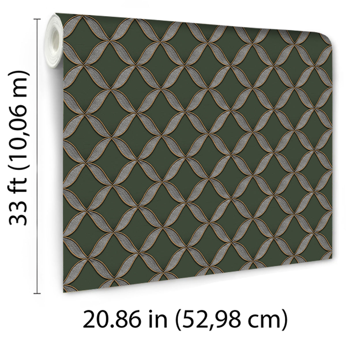 Veer Decor Geometric Trellis Green Wallpaper 8387-AJ3