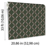 Veer Decor Geometric Trellis Green Wallpaper 8387-AJ3