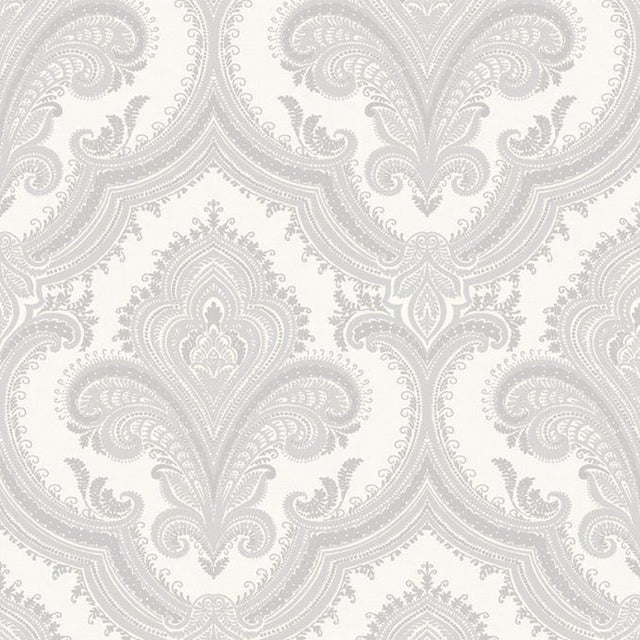 Veer Decor Traditional Damask Silver Wallpaper 8387-AL1