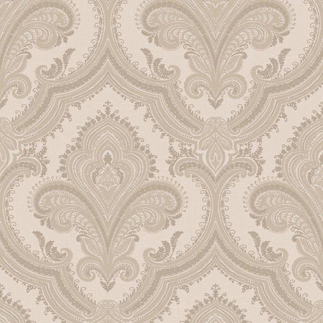 Veer Decor Traditional Damask Taupe Wallpaper 8387-AL2