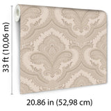Veer Decor Traditional Damask Taupe Wallpaper 8387-AL2