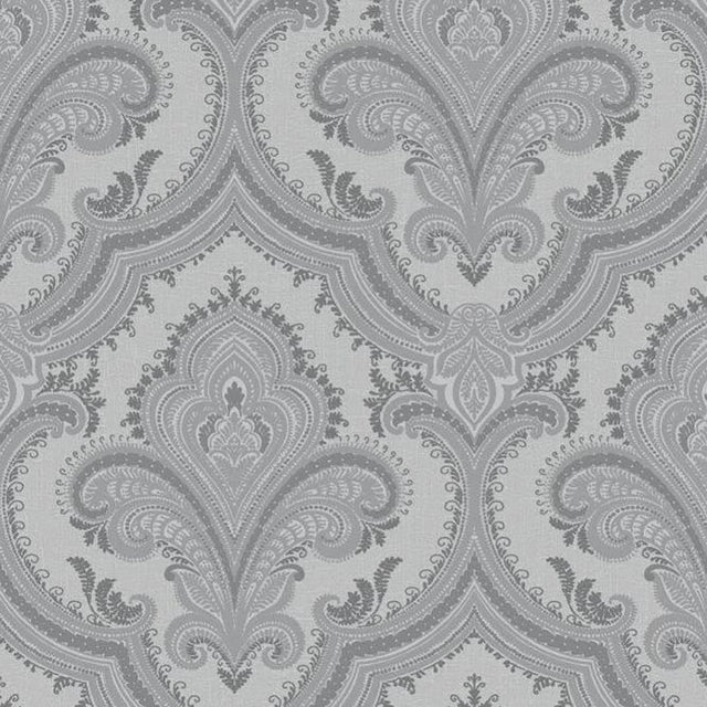 Veer Decor Traditional Damask Grey Wallpaper 8387-AL4