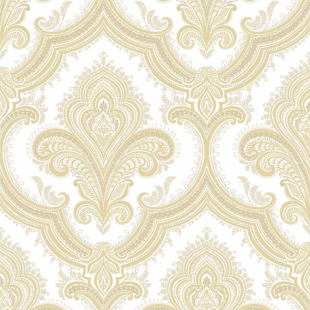 Veer Decor Traditional Damask Gold Wallpaper 8387-AL5