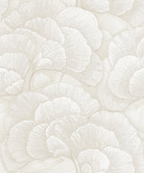 Veer Decor Embroidered Ginkgo White Wallpaper 8388-AA1
