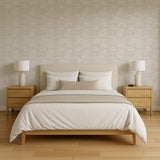 Veer Decor Embroidered Ginkgo White Wallpaper 8388-AA1