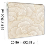 Veer Decor Embroidered Ginkgo Beige Wallpaper 8388-AA2