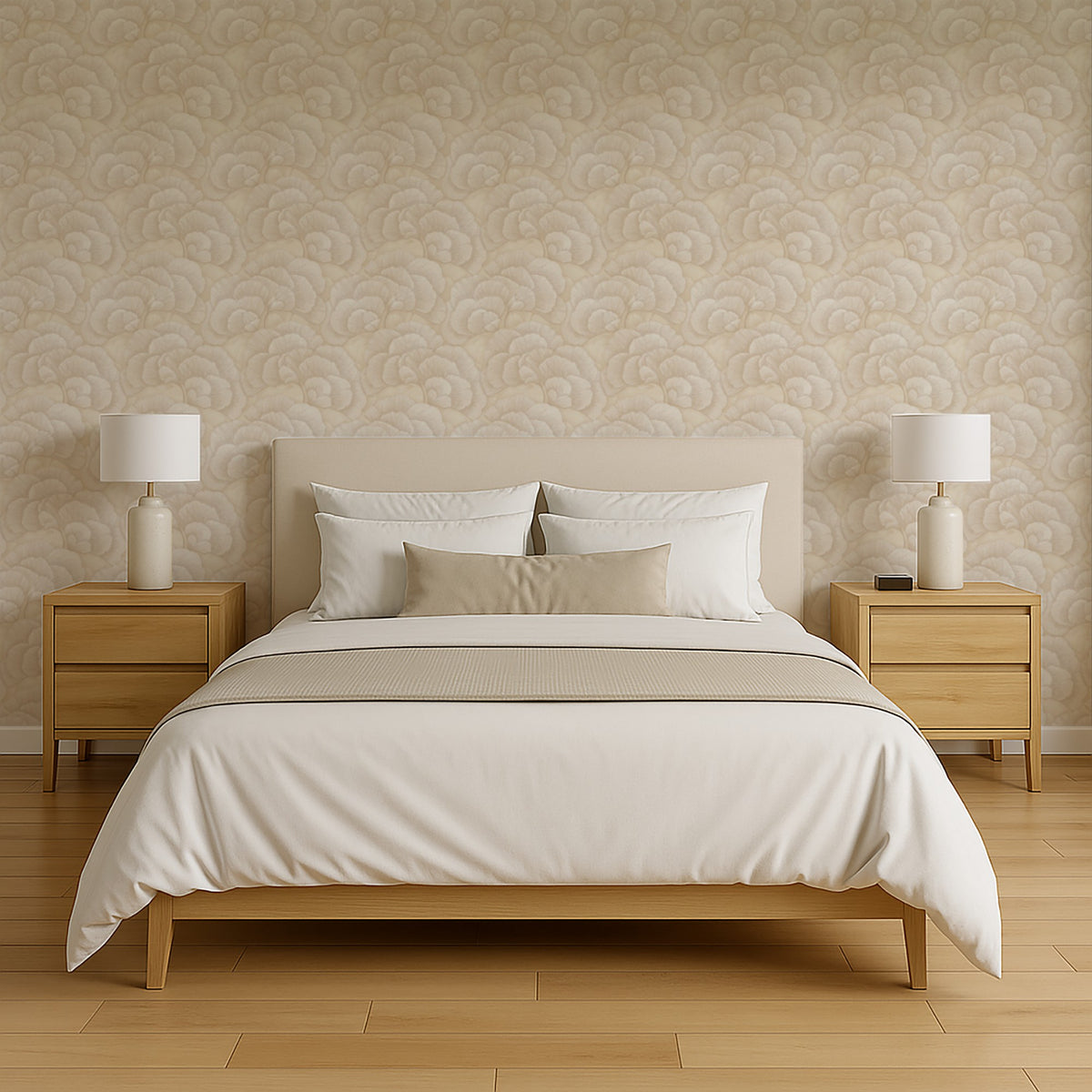 Veer Decor Embroidered Ginkgo Beige Wallpaper 8388-AA2