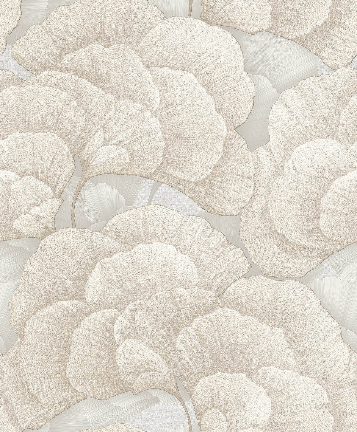 Veer Decor Embroidered Ginkgo Grey Wallpaper 8388-AA3