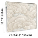 Veer Decor Embroidered Ginkgo Grey Wallpaper 8388-AA3