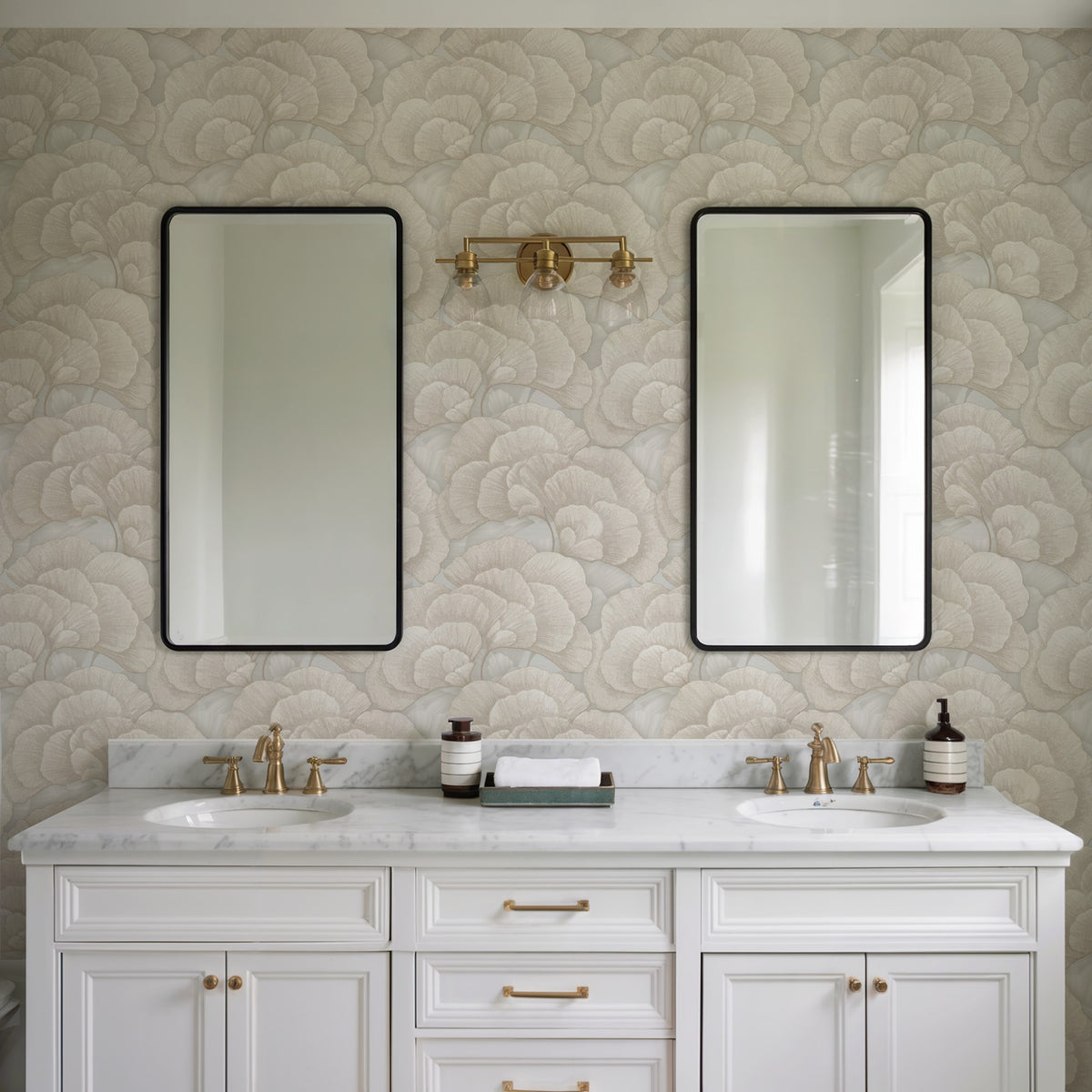 Veer Decor Embroidered Ginkgo Grey Wallpaper 8388-AA3
