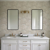 Veer Decor Embroidered Ginkgo Grey Wallpaper 8388-AA3