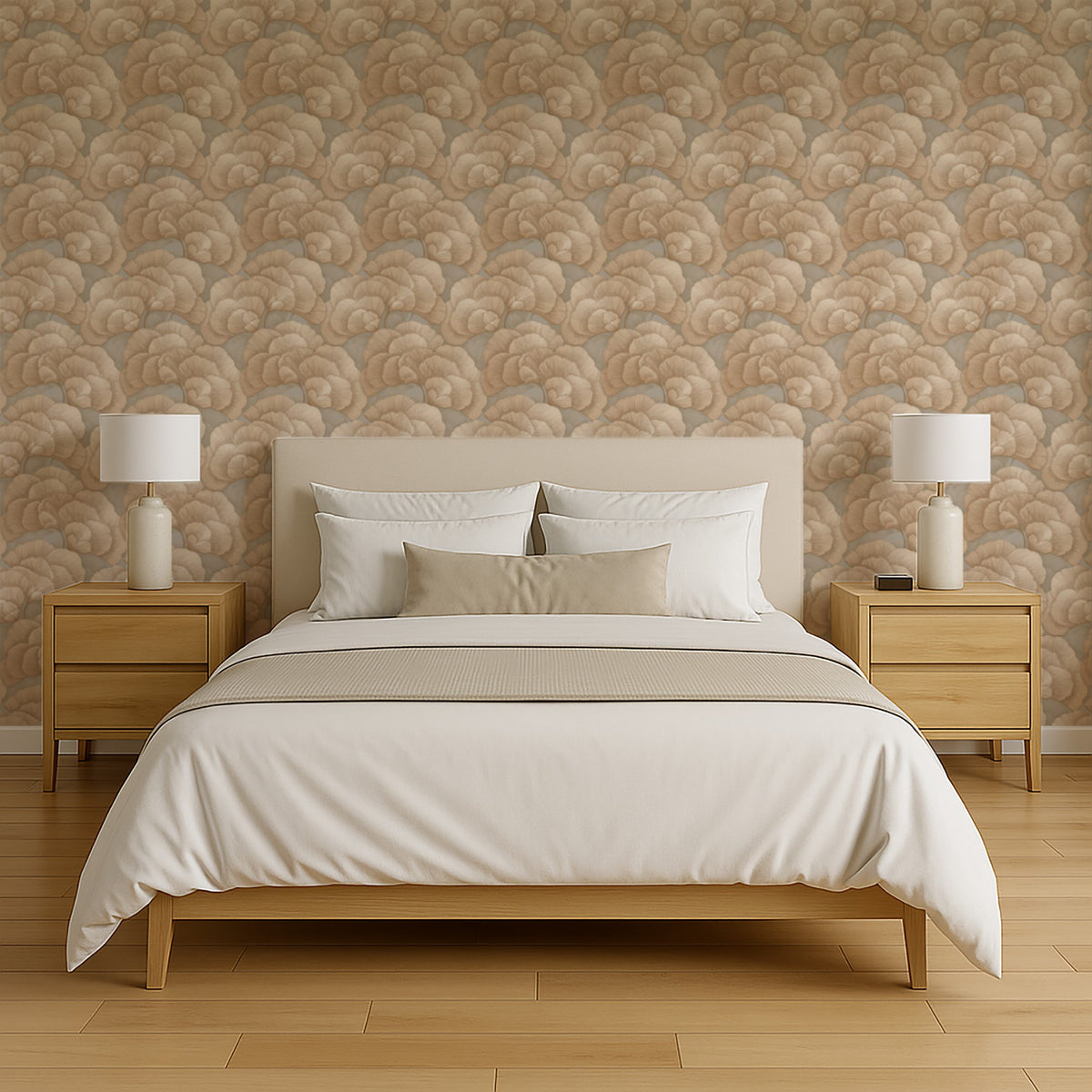 Veer Decor Embroidered Ginkgo Taupe Wallpaper 8388-AA4