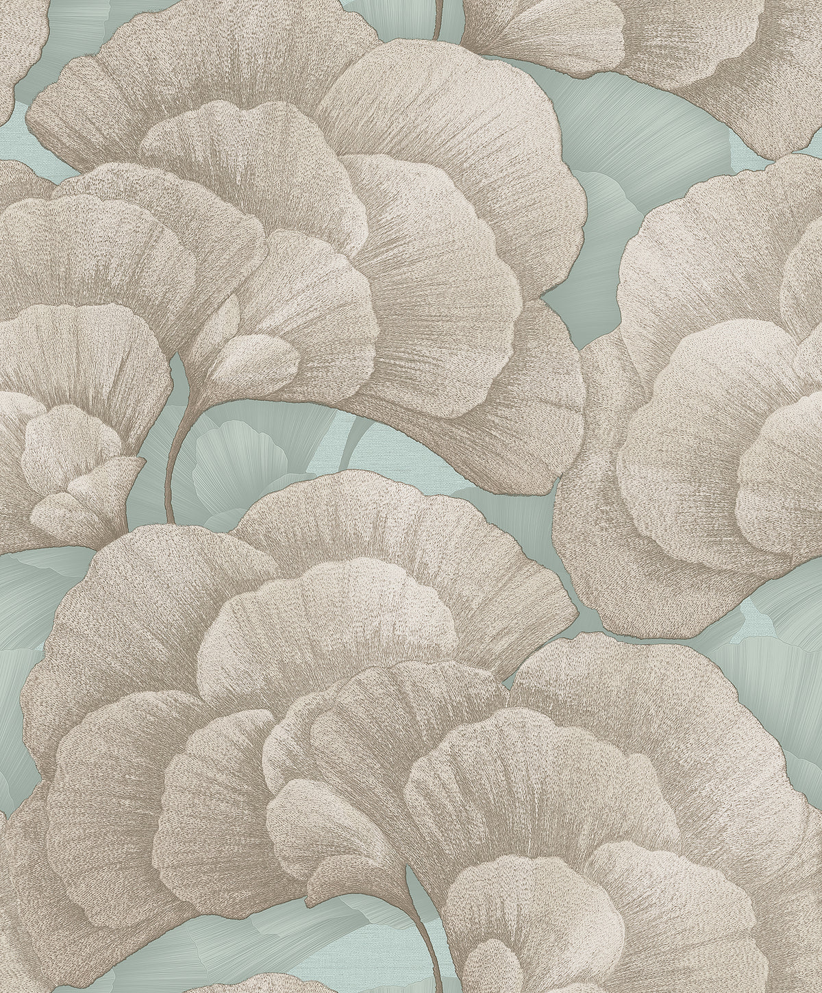 Veer Decor Embroidered Ginkgo Sage Wallpaper 8388-AA5