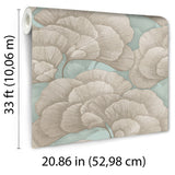 Veer Decor Embroidered Ginkgo Sage Wallpaper 8388-AA5