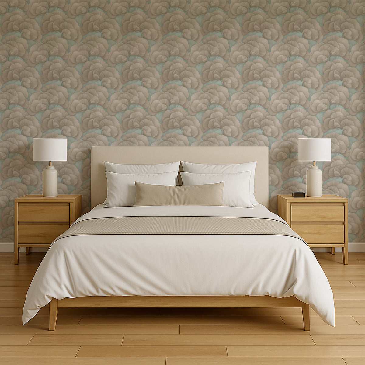 Veer Decor Embroidered Ginkgo Sage Wallpaper 8388-AA5