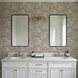 Veer Decor Embroidered Ginkgo Sage Wallpaper 8388-AA5