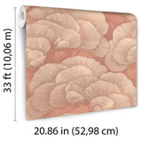 Veer Decor Embroidered Ginkgo Coral Wallpaper 8388-AA6