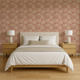 Veer Decor Embroidered Ginkgo Coral Wallpaper 8388-AA6