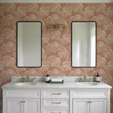 Veer Decor Embroidered Ginkgo Coral Wallpaper 8388-AA6