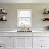 Veer Decor Washed Linen Weave White Wallpaper 8388-AB1