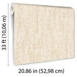 Veer Decor Washed Linen Weave Beige Wallpaper 8388-AB2