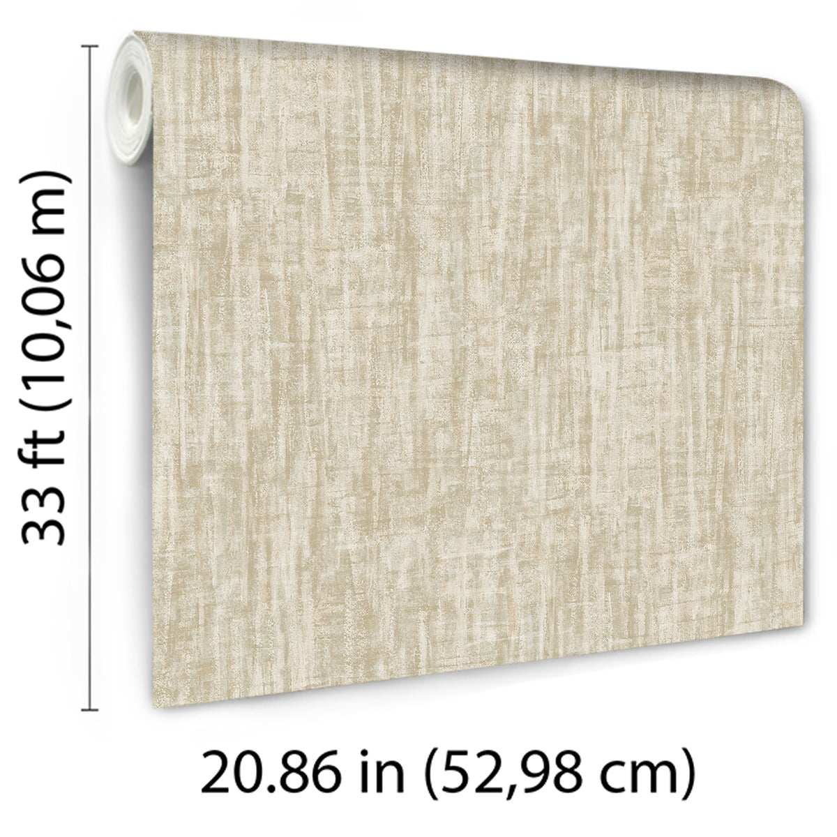 Veer Decor Washed Linen Weave Green Wallpaper 8388-AB4