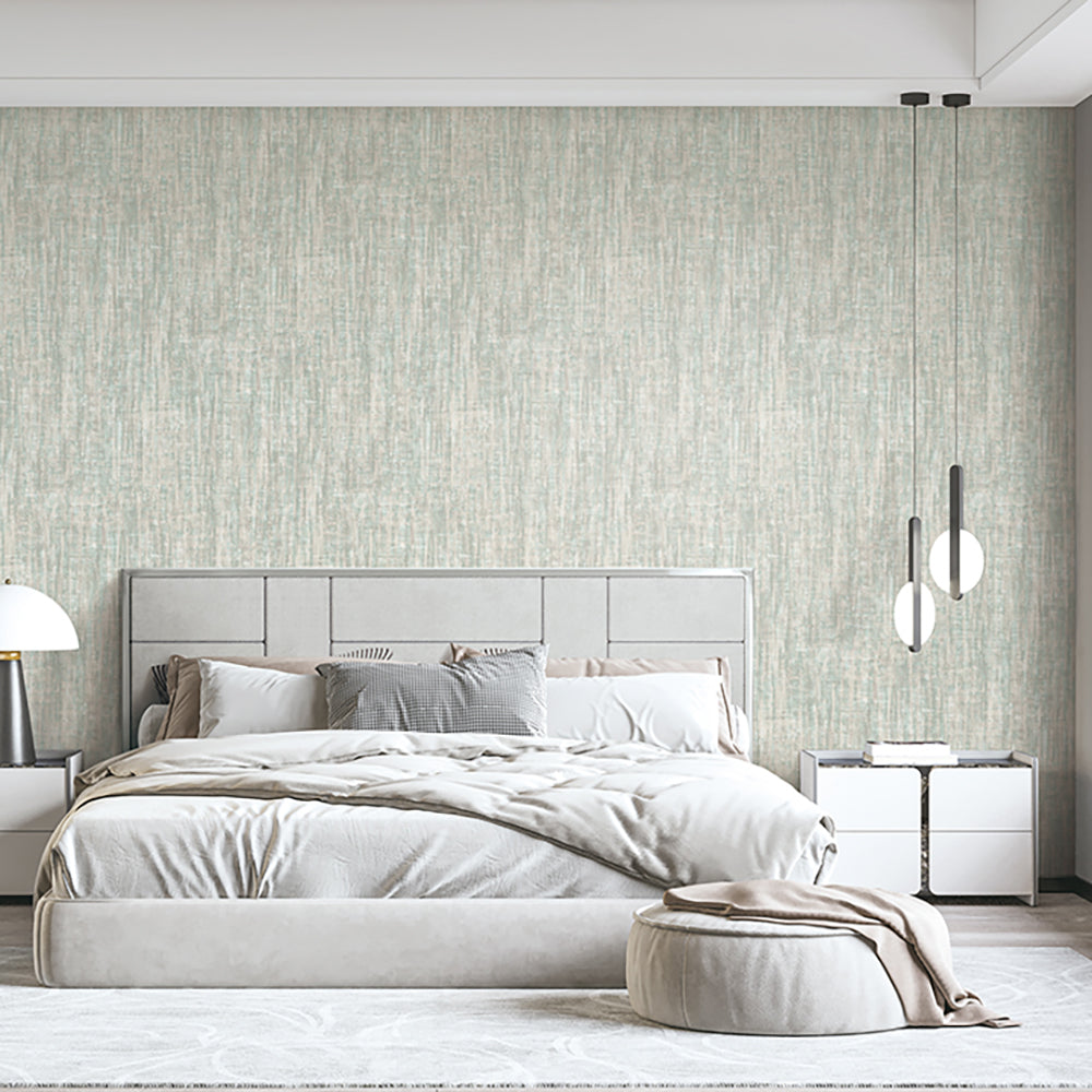 Veer Decor Washed Linen Weave Sage Wallpaper 8388-AB5
