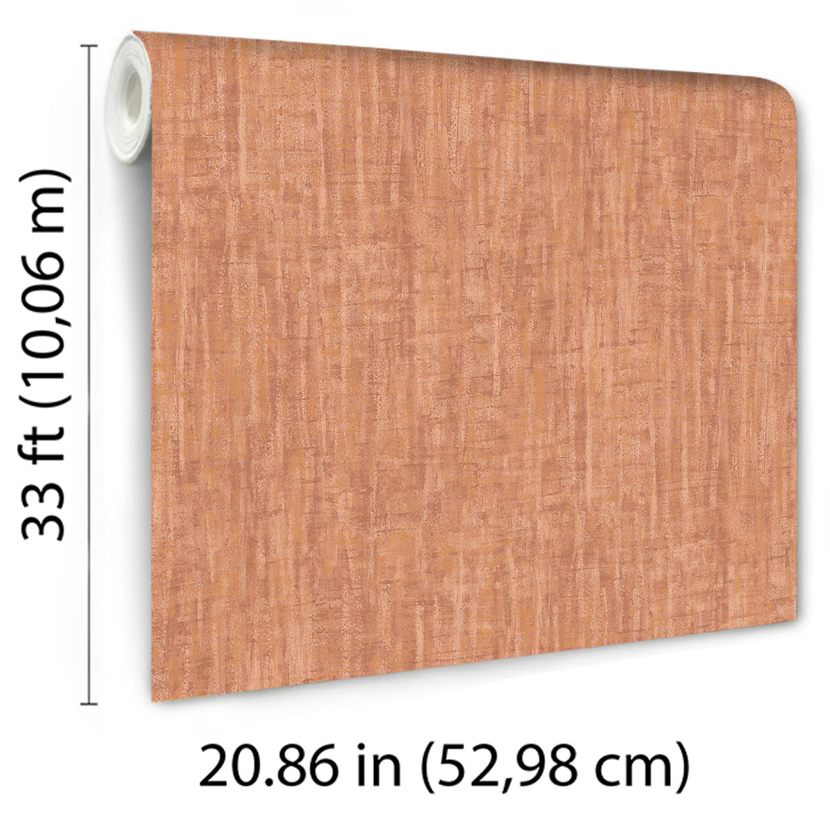 Veer Decor Washed Linen Weave Coral Wallpaper 8388-AB6