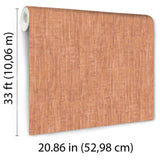 Veer Decor Washed Linen Weave Coral Wallpaper 8388-AB6