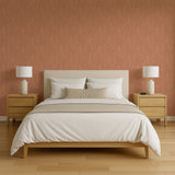 Veer Decor Washed Linen Weave Coral Wallpaper 8388-AB6