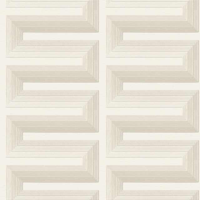 Veer Decor Embroidered Grecian Key Cream Wallpaper 8388-AG1