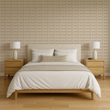 Veer Decor Embroidered Grecian Key Beige Wallpaper 8388-AG2