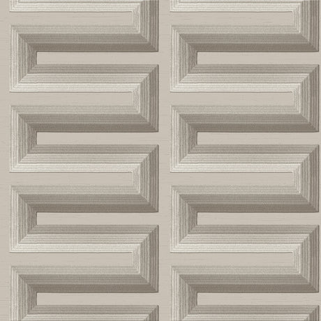 Veer Decor Embroidered Grecian Key Grey Wallpaper 8388-AG3