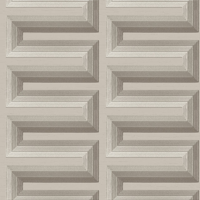 Veer Decor Embroidered Grecian Key Grey Wallpaper 8388-AG3