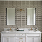 Veer Decor Embroidered Grecian Key Grey Wallpaper 8388-AG3