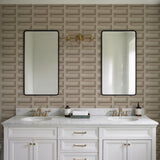 Veer Decor Embroidered Grecian Key Taupe Wallpaper 8388-AG4