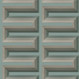 Veer Decor Embroidered Grecian Key Green Wallpaper 8388-AG5