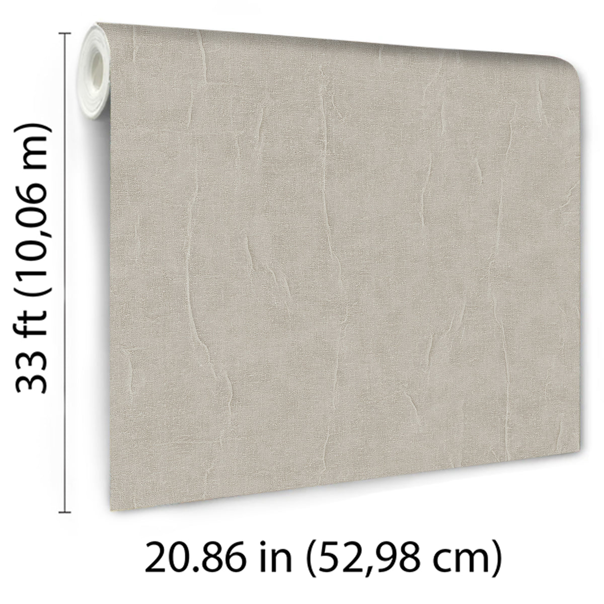 Veer Decor Crushed Linen Texture Taupe Wallpaper 8388-AH3
